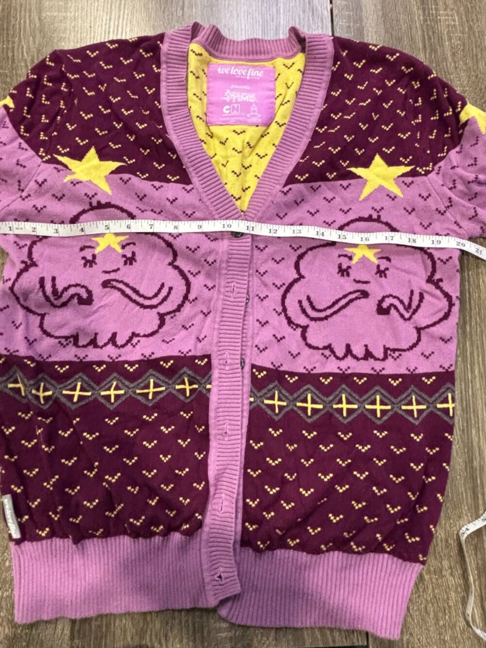 We Love Fine Adventure Time Lumpy Space Princess Cardigan XL - Picture 3 of 5
